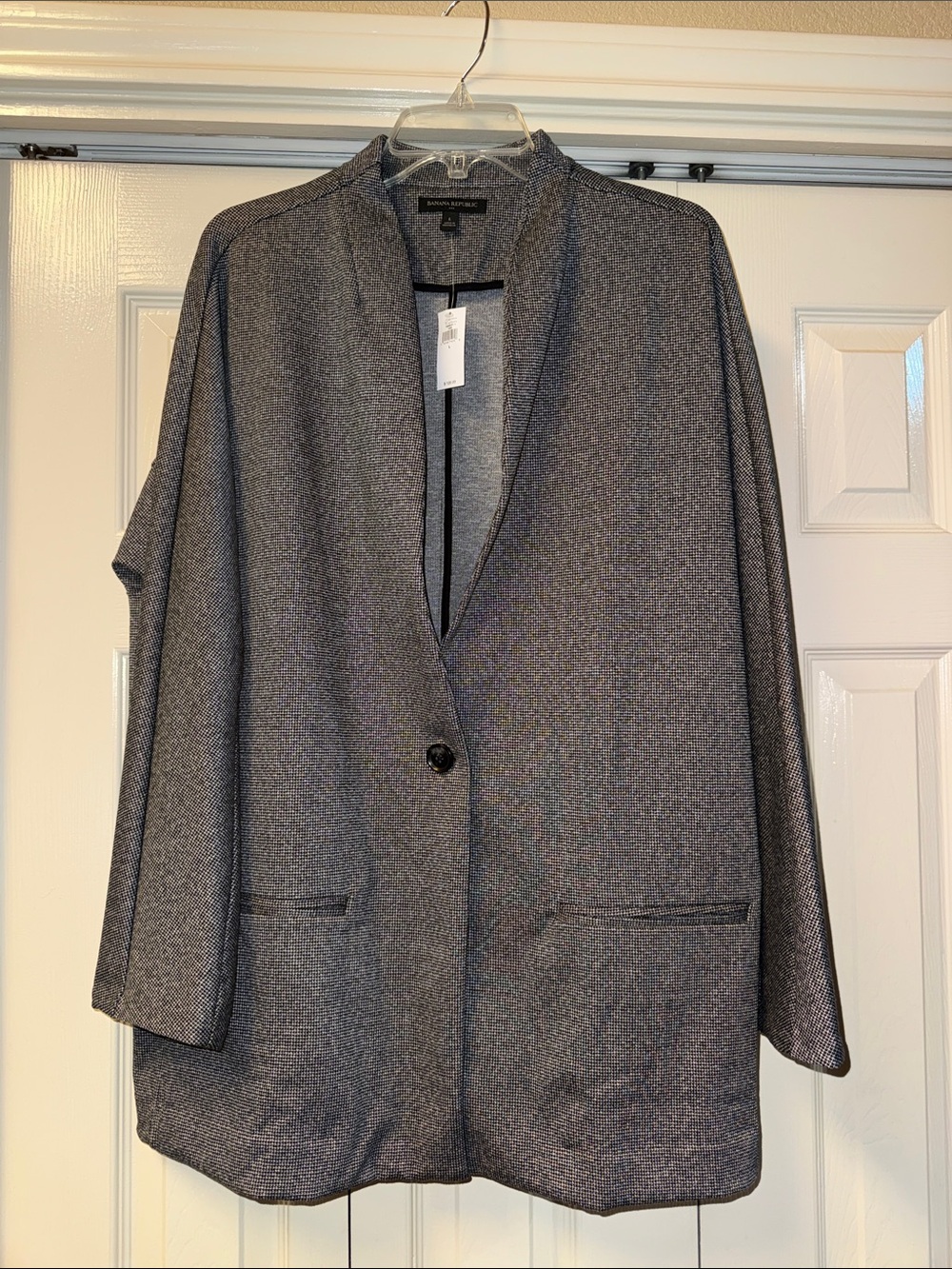 NWT L Banana Republic Nailhead Textured Open-Front One-Button Blazer